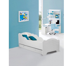 Dětská postel AMADIS se šuplíkem a matrací 140x70 cm, Bílá