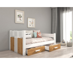 Postel dětská BIBI s matrací 200x90 White+Artisan s matrací
