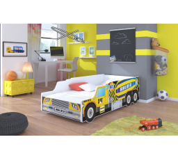 Dětská postel TRUCK - Builder s matrací, 140x70 cm