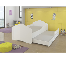 Dětská postel s přistýlkou a matracemi CASIMO II, 160x80 cm, Bílá
