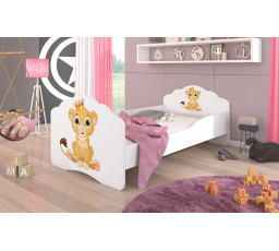 Postel dětská CASIMO LION 140x70 Bílá postel s matrací