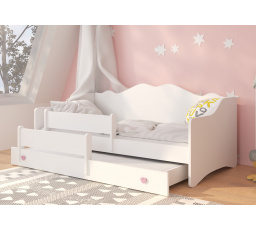 Dětská postel EMKA II s přistýlkou, Bílá/Růžová