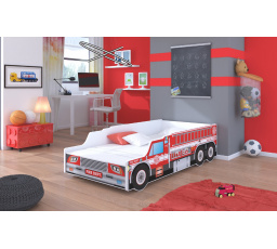 Dětská postel TRUCK - hasičské auto, 140x70 cm