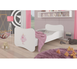 Dětská postel GONZALO s matrací, 140x70 cm, Bílá/Ballerina
