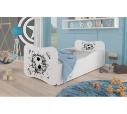 Dětská postel GONZALO s matrací a šuplíkem, 160x80 cm, Bílá/Ball