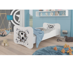 Dětská postel GONZALO s matrací, 140x70 cm, Bílá/Ball