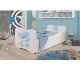 Dětská postel GONZALO s matrací a šuplíkem, 160x80 cm, Bílá/Bear
