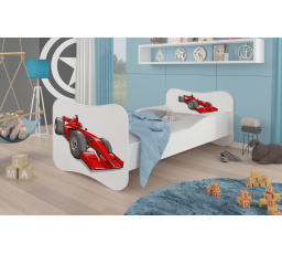 Dětská postel GONZALO s matrací, 140x70 cm, Bílá/Formule