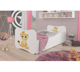 Dětská postel GONZALO s matrací a šuplíkem, 160x80 cm, Bílá/Lion