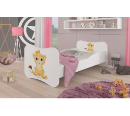 Dětská postel GONZALO s matrací, 140x70 cm, Bílá/Lion