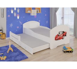 Postel dětská vyvýšená 2 místná PEPE II RED CAR 160x80 Bílá