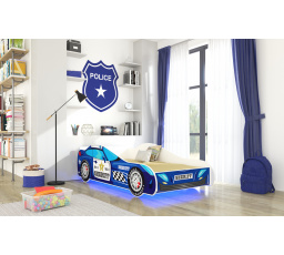 Dětská postel SHERIFF s matrací a LED osvětlením, 140x70 cm