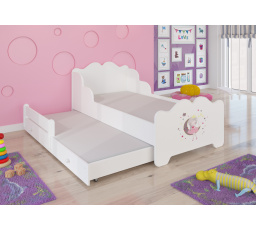 Postel dětská vyvýšená 2 místná XIMENA II SLEEPING PRINCESS 160x80 Bílá s matracemi
