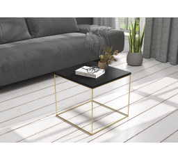 Konferenční stolek ELENA 50x50 Gold+Black