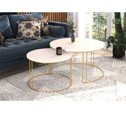 Konferenční stolek 2v1 ETTA Gold+White