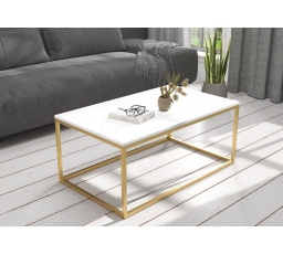 Konferenční stolek NARISA 100x60 Zlatá+Bílá