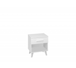 Noční stolek SECCO 1140501, Bílá/Bílý lesk