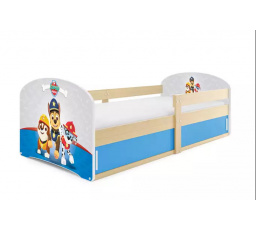 Dětská postel LUKI 1 bez matrace, Přírodní/Tlapková patrola