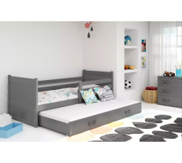 Dětská postel RICO s přistýlkou 90x200 cm, bez matrace, Grafit/Grafit