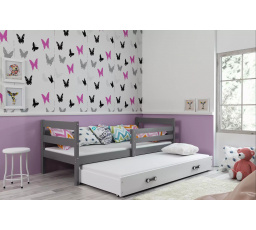 Dětská postel ERYK s přistýlkou 80x190 cm, bez matrací, Grafit/Bílá