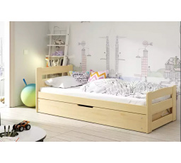 Dětská postel ERNI s matrací, Přírodní