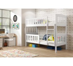 Dětská patrová postel KUBUS 90x200 cm, včetně matrací, Bílá