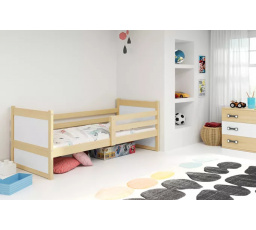 Dětská postel RICO 90x200 cm, bez matrace, Přírodní/Bílá