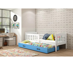 Dětská postel KUBUS s přistýlkou 80x190 cm, s matracemi, Bílá/Modrá