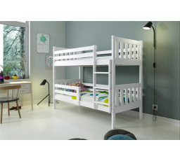 Dětská patrová postel CARINO 80x160 cm, včetně matrací, Bílá