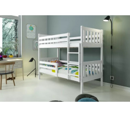Dětská patrová postel CARINO 90x200 cm, včetně matrací, Bílá