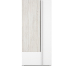 Šatní skříň REMO RM2, Dub Wilton bílý/Bílá Lux/Antracit