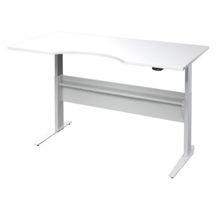 Psací stůl OFFICE, 474/448 Bílá/Silver grey