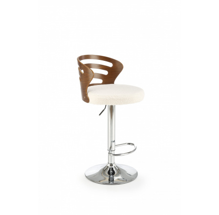 Barová židle H109, Krémová/ořech