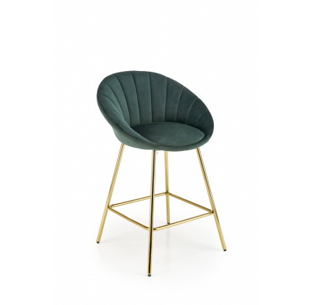 Barová židle H112, tmavě zelená / zlatá