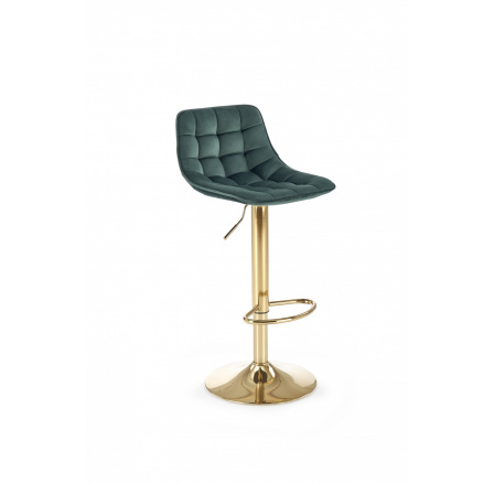 Barová židle H120, Zlatá/Tmavě zelená
