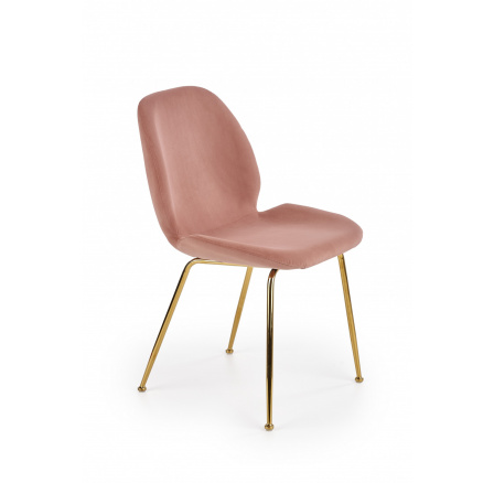 Jídelní židle K381, Růžová/Zlatá