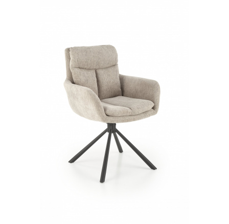 Jídelní otočná židle K495, Béžová/Černá