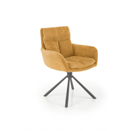 Jídelní otočná židle K495, Hořčicová/Černá