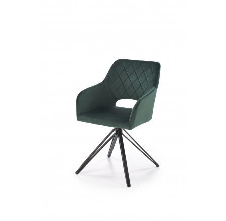 Jídelní otočná židle K535, Tmavě zelená/Černá