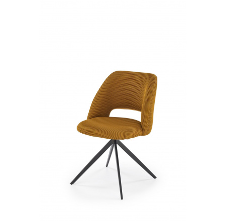 Jídelní otočná židle K546, Hořčicová/Černá