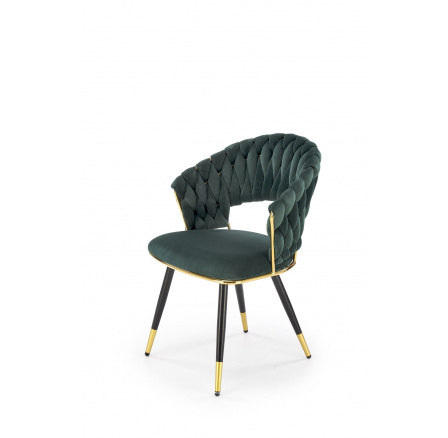 Jídelní židle K551, Zelená/Černá/Zlatá