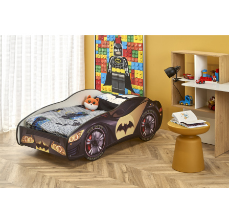 Dětská postel BATCAR s matrací, 140x70 cm
