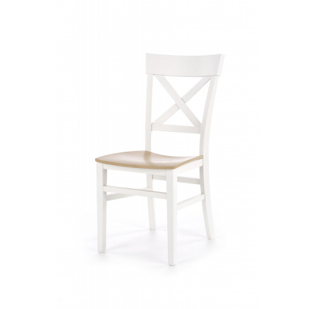 Jídelní židle TUTTI, bílá/medový dub