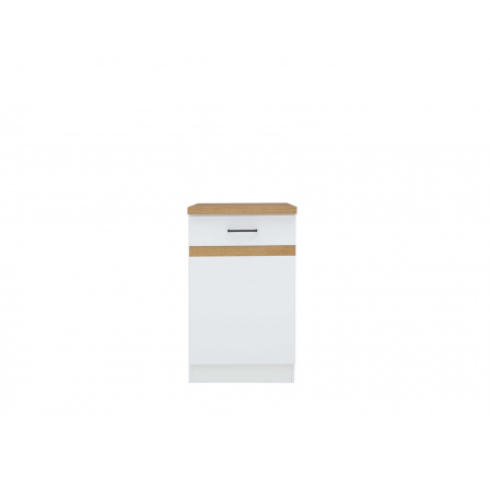 Kuchyňská dolní skříňka JUNONA skříňka D1D/50/82 L bílá/bílý lesk