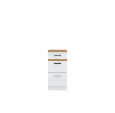 Kuchyňská dolní skříňka Junona skříňka D3S/40/82, bílá/bílý lesk