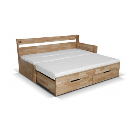 DONATELO B - Pravá - rozkládací postel dřevo masiv BUK, včetně roštu a úp, bez matrace (DUO-B=6balíků)kolekce "GB"  (K250-Z)