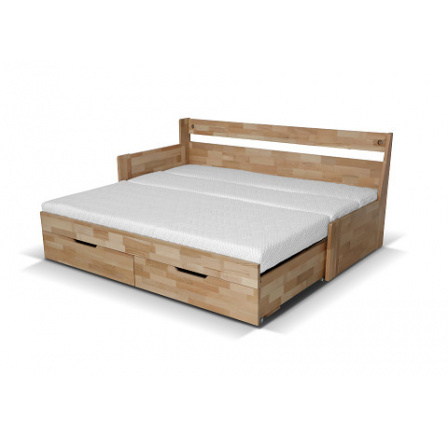 DONATELO B - Levá - rozkládací postel dřevo masiv BUK, včetně roštů a úp, bez matrace (DUO-B=6balíků)kolekce "GB"  (K250-Z)