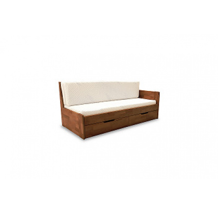DONATELO B - Pravá - rozkládací postel dřevo masiv OŘECH, včetně roštu a úp, bez matrace (DUO-B=6balíků)kolekce "GB"  (K250-Z)