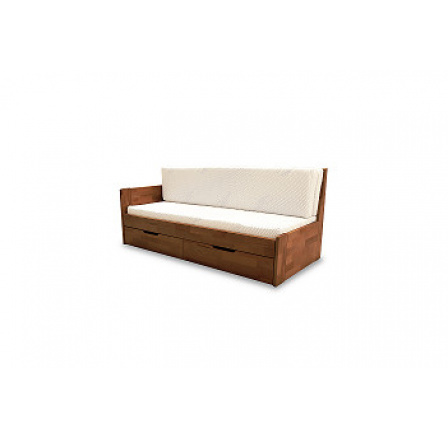 DONATELO B - Levá - rozkládací postel dřevo masiv OŘECH, včetně roštu a úp, bez matrace (DUO-B=6balíků)kolekce "GB"  (K250-Z)