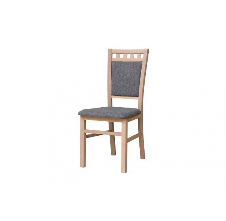 DENIS new (LOTOS) -Jídelní židle - dřevo bukové moření DUB SONOMA(bardolino)/ látka ŠEDÁ SS21, kolekce "FN" (K150)NOVÁ LÁTKA